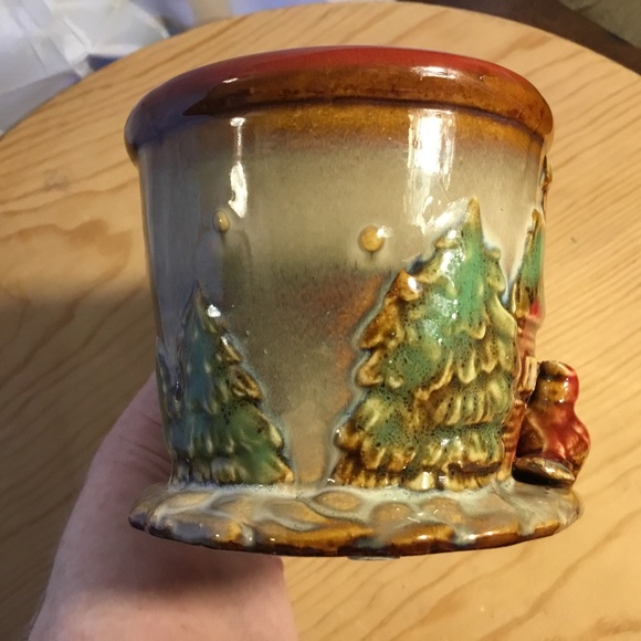 Glazed Stoneware Pottery Christmas Cardinals 3D Coffee Mug - Picture 7 of 10